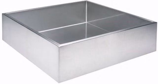 Primrose Stainless Steel Square Water Feature Reservoir in Silver, 72L