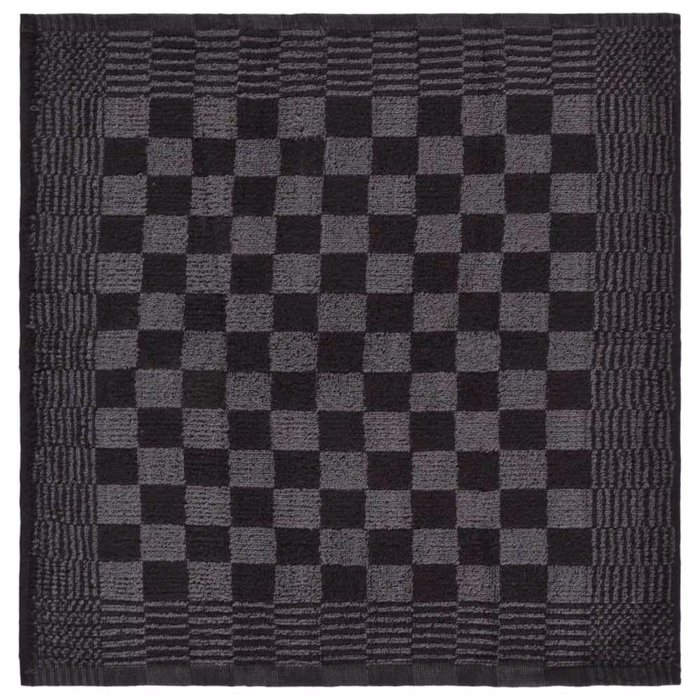 Berkfield Home 20 Piece Checked Cotton Towel Set in Black, Grey and Multicolour – 7
