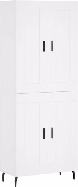 Berkfield Home White Modern Matt Highboard W/D/H: 69.5 x 34 x 180 cm