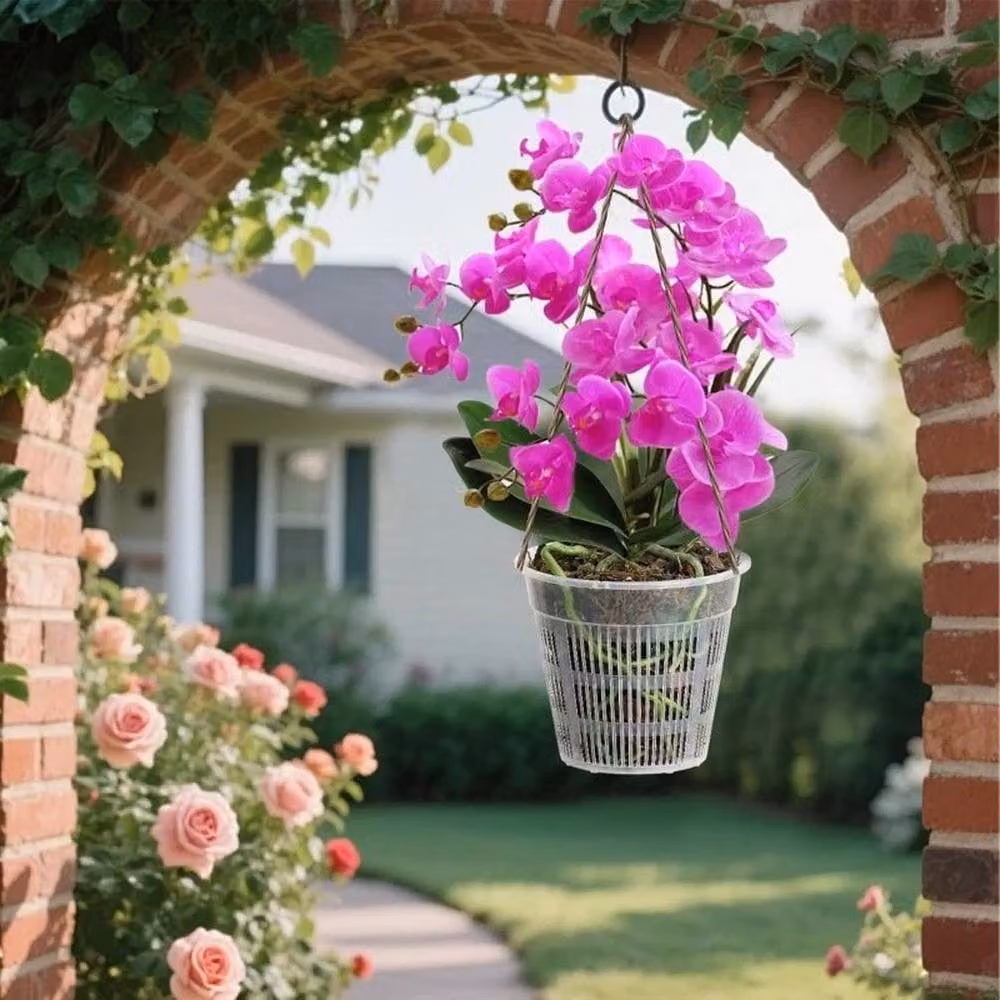 NESTLUNE Set of 10 Transparent Plastic Orchid Drainage Planters – 4