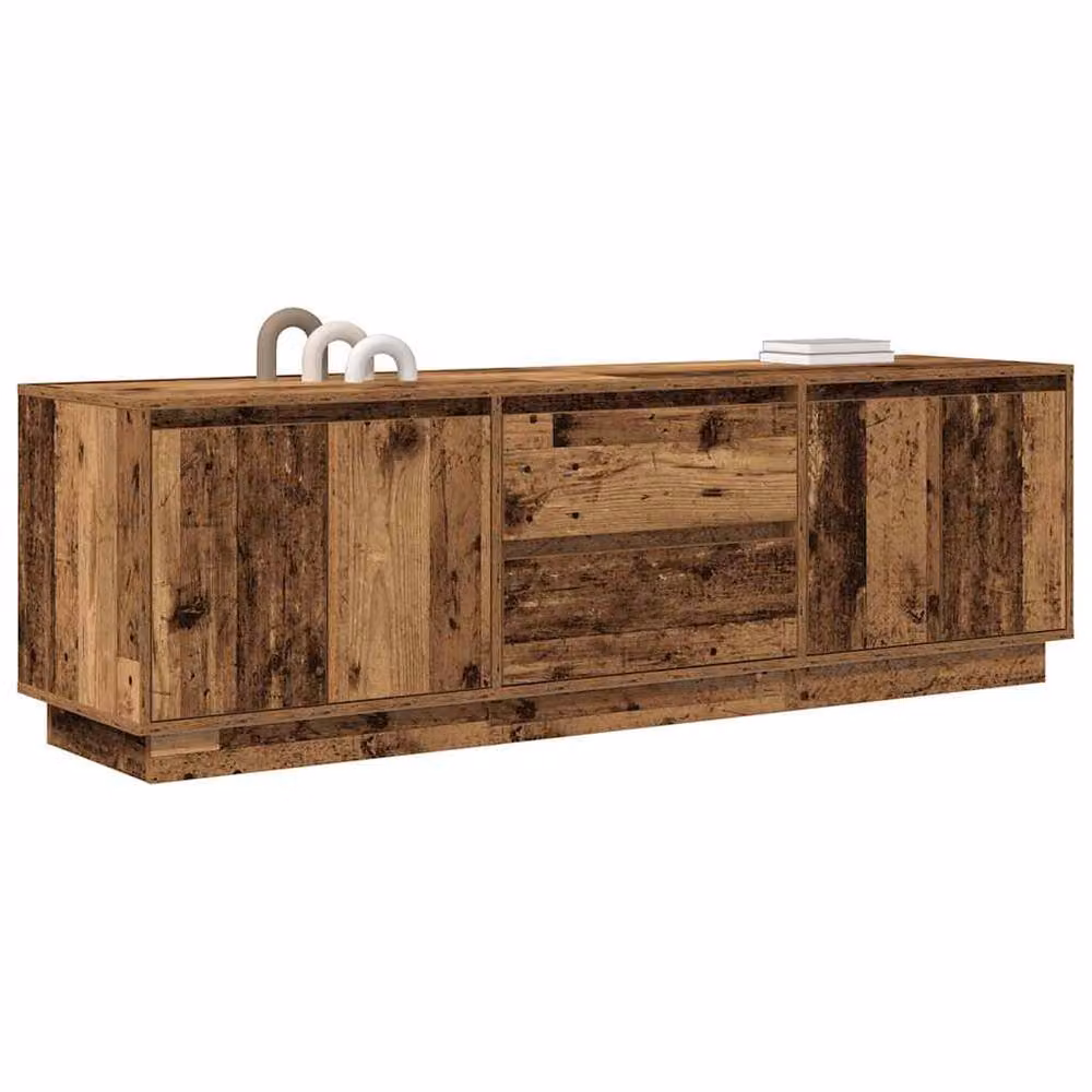 Berkfield Home TV Cabinet with LED Lights in Old Wood Brown, W: 160.5 cm, D: 41 cm, H: 50 cm – 5