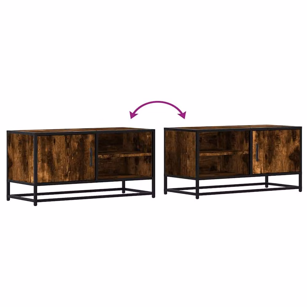 Berkfield Home Smoked Oak TV Cabinet in Brown, W/D/H: 80 x 34.5 x 40 cm – 5