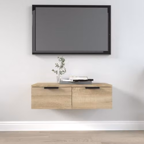 vidaXL Modern Wall Cabinet in Sonoma Oak Brown, W: 68 cm, D: 30 cm, H: 20 cm – 2