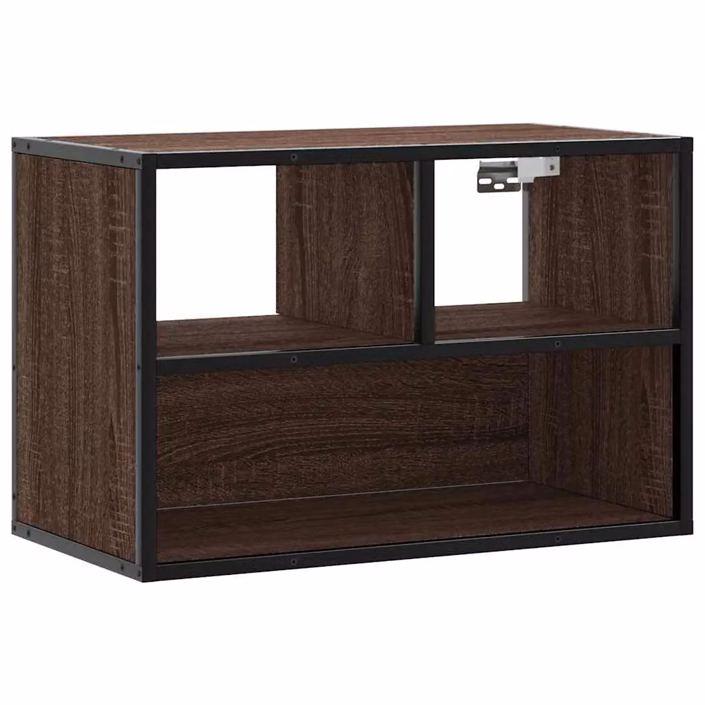Berkfield Home Industrial TV Cabinet in Brown Oak, W/D/H: 60 x 31 x 39.5 cm – 2