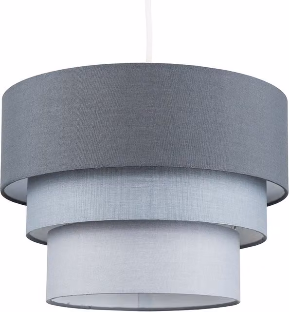ValueLights Aztec 3 Tier Modern Fabric Ceiling Light Shade in Grey and White