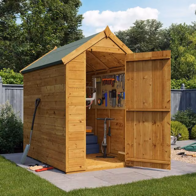 BillyOh Storer Tongue and Groove Apex Wooden Shed in Brown