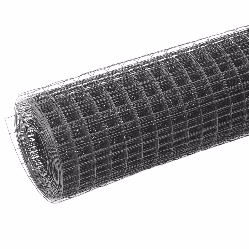 Berkfield Home Grey PVC Coated Steel Chicken Wire Fence, 10 x 0.5 m – 2