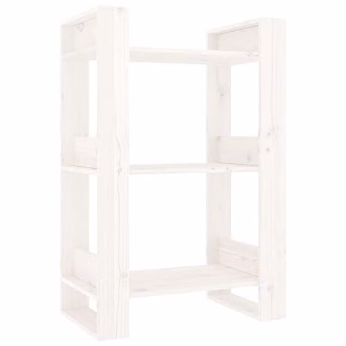 vidaXL White Solid Wood Pine Book Cabinet and Room Divider W/D/H: 60 x 35 x 91 cm