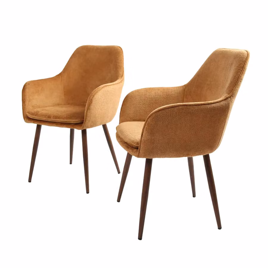 Home Garden Direct Muse Accent Chair in Orange Woven Fabric with Metal Frame – 6