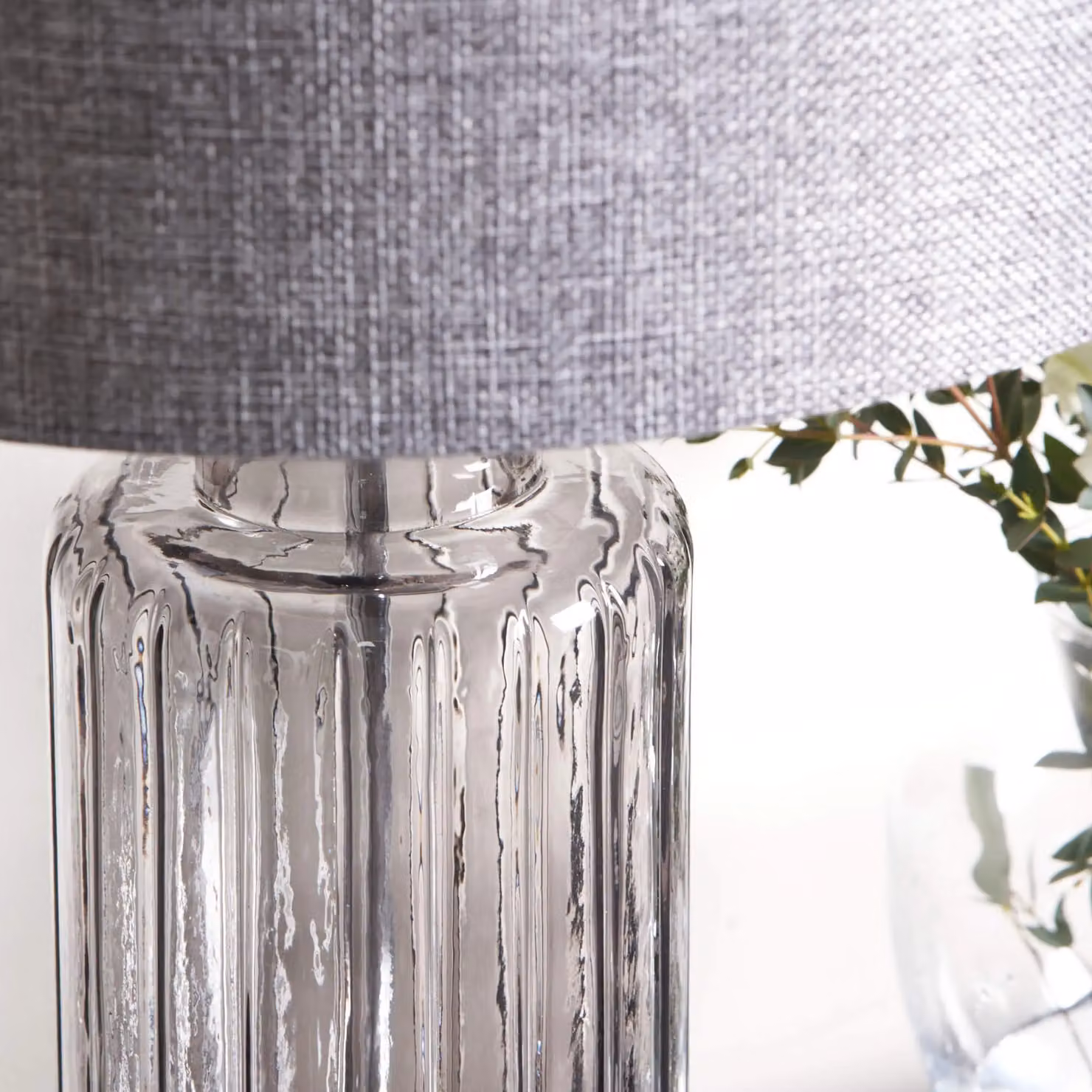 Pagazzi Brock Grey Smoked Glass Table Lamp in Black – 5
