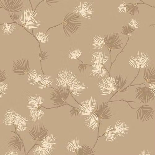 Belgravia Decor Valentino Champagne and Beige Floral Textured Heavyweight Vinyl Wallpaper