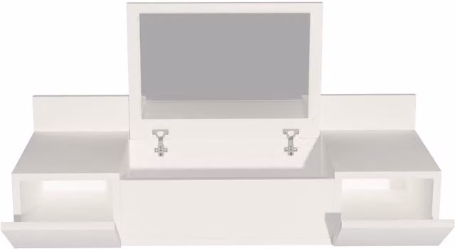 Destina Home Bertus Dressing Table Makeup Vanity with Wall Mounted Mirror and Storage, White, W/D/H: 100 x 39.1 x 33 cm