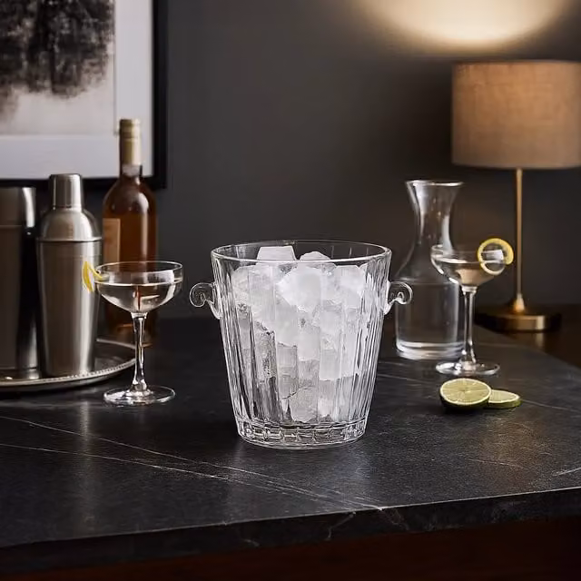 Orsina Crystal Ice Bucket with Tapered Shape and Classic Cut Glass Design in Transparent – 1