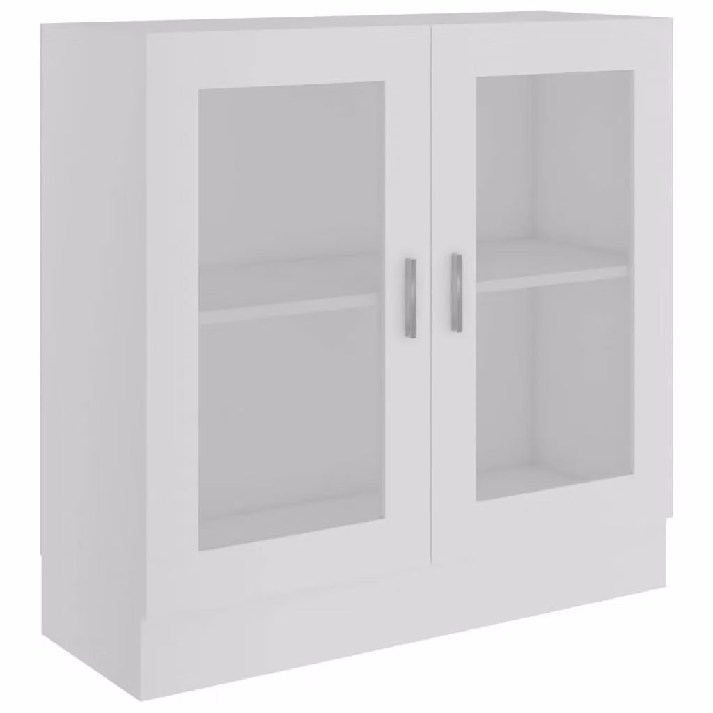 Berkfield Home Vitrine Cabinet in White with Glass Doors, W/D/H: 82.5 x 30.5 x 80 cm – 2