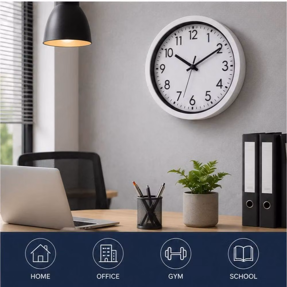 FORGEVIO Modern Round White Analog Wall Clock, Diameter: 17.5 cm – 5