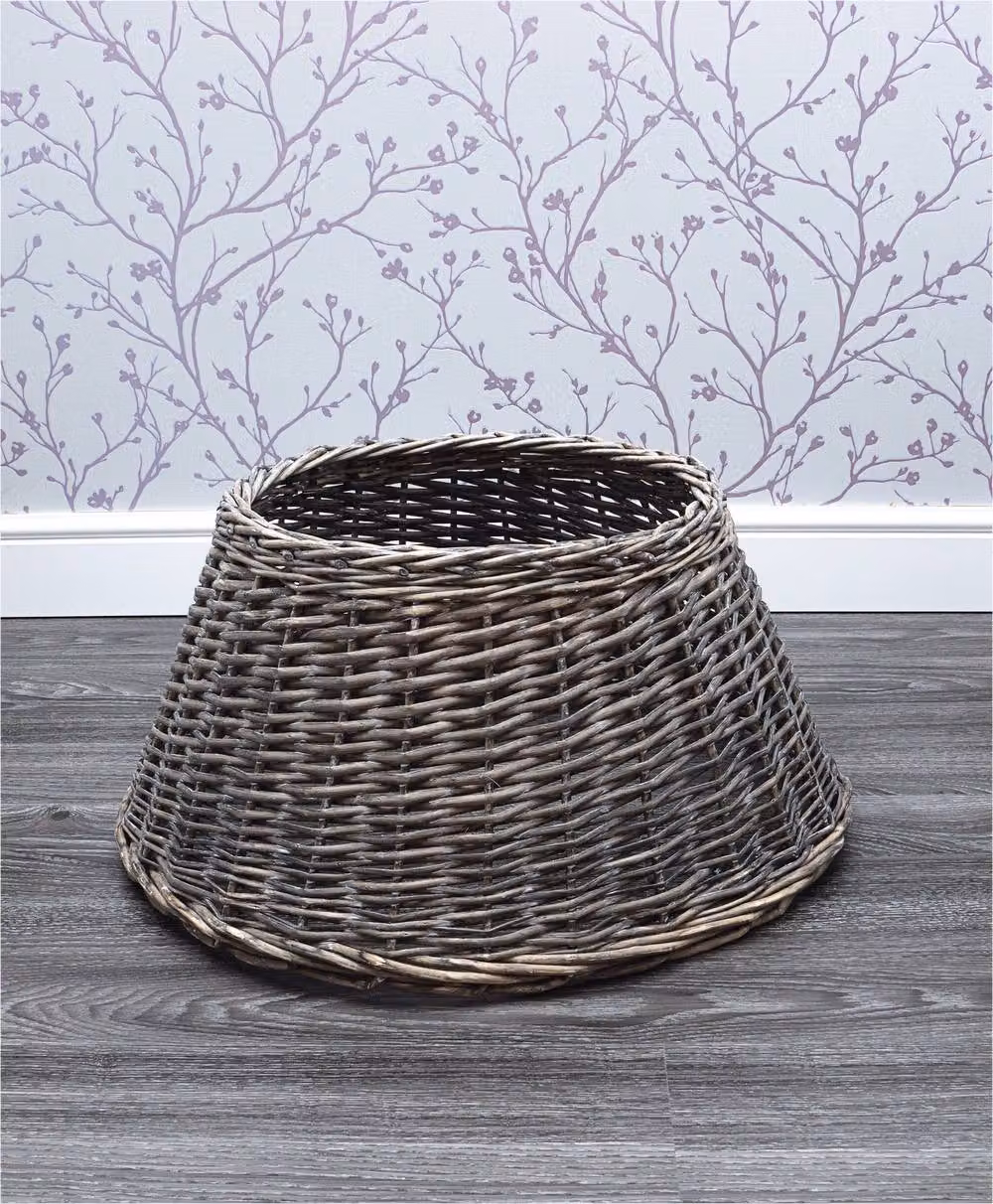 Netagon Round Rustic Wooden Rattan Christmas Tree Skirt in Brown – 5
