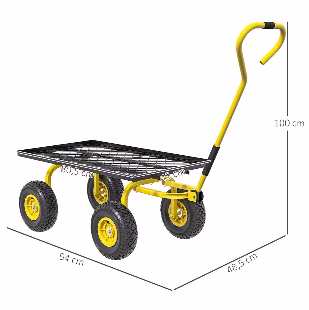 STILVORA Heavy Duty Steel Trolley, Yellow, 150 kg Capacity – 3