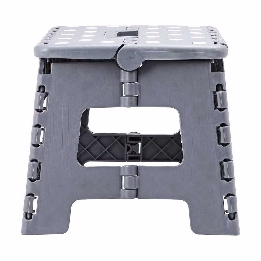 NESTLUNE Large Multi-Purpose Folding Step Stool in Grey Plastic – 3