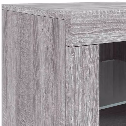 vidaXL Modern Side Cabinet with Integrated LED Lights in Grey Sonoma Engineered Wood – 6