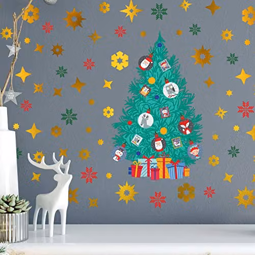 WALPLUS Christmas Adhesive Wall Stickers, Multicolour, One Size – 3