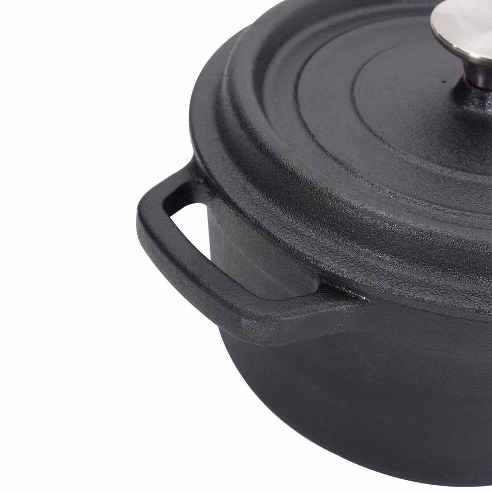 Kelvenix Black Cast Iron Casserole Dish and Dutch Oven Pot – 3