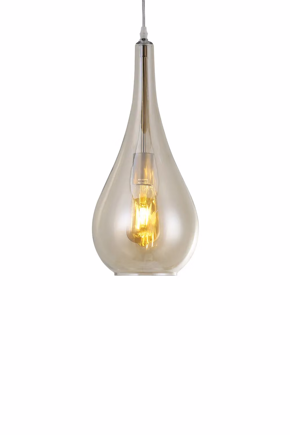 Living and Home Droplet Glass Single Head Pendant Light in Transparent and Chrome – 2