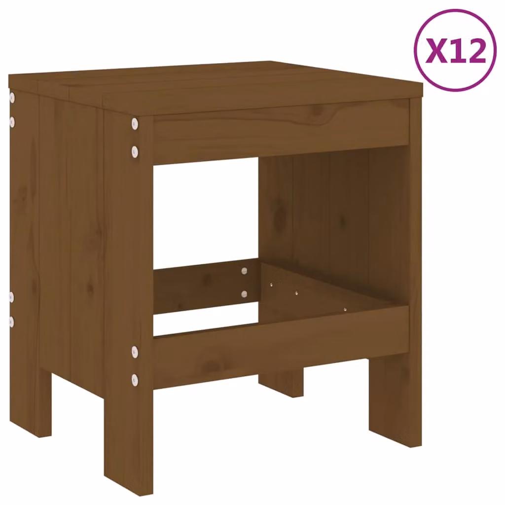 Berkfield Home 13 Piece Garden Dining Set in Honey Brown Solid Pine Wood – 3