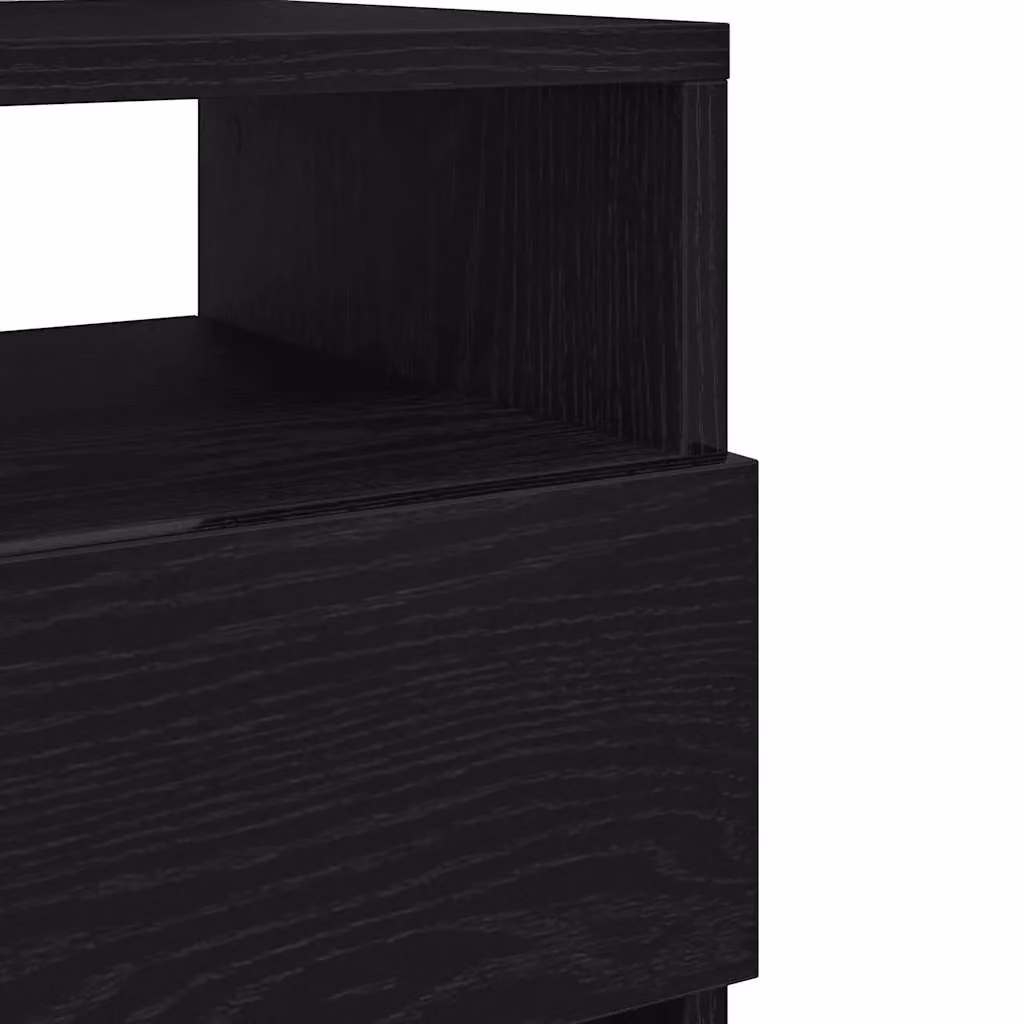 Berkfield Home Set of 2 Black Bedside Cabinets with 2 Drawers, W/D/H: 40 x 33 x 60 cm – 7