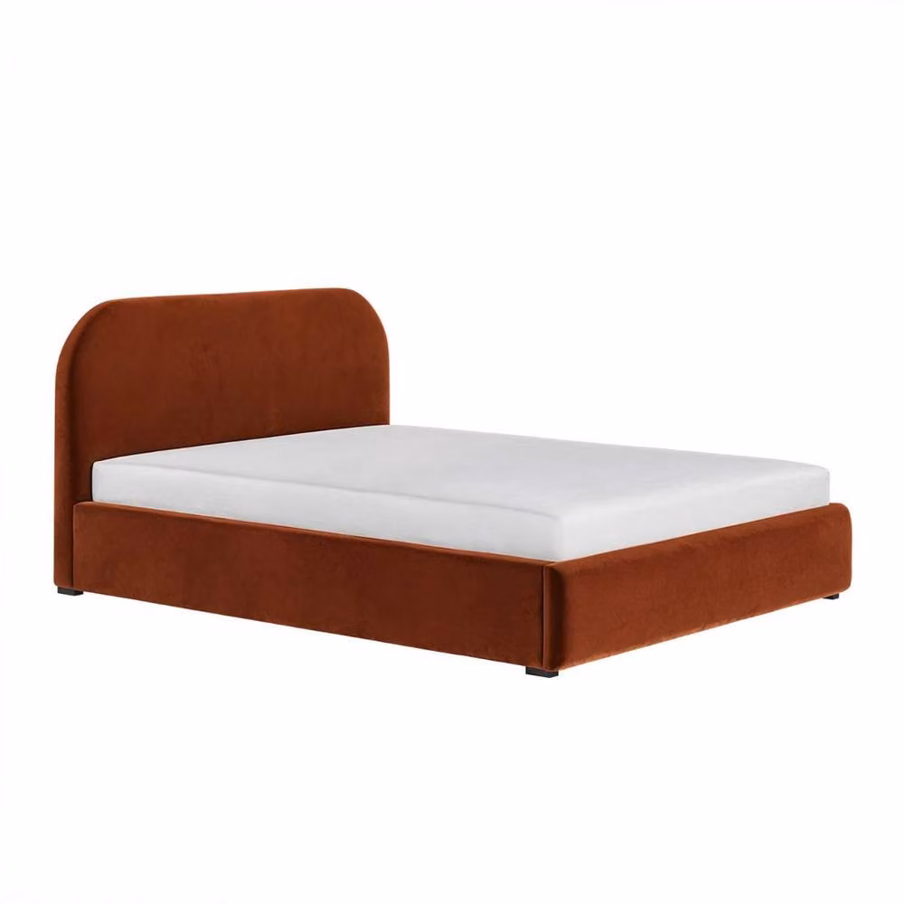 Flair Furnishings Alba Double Ottoman Bed Frame in Orange Velvet with Lift Up Storage Base – 9