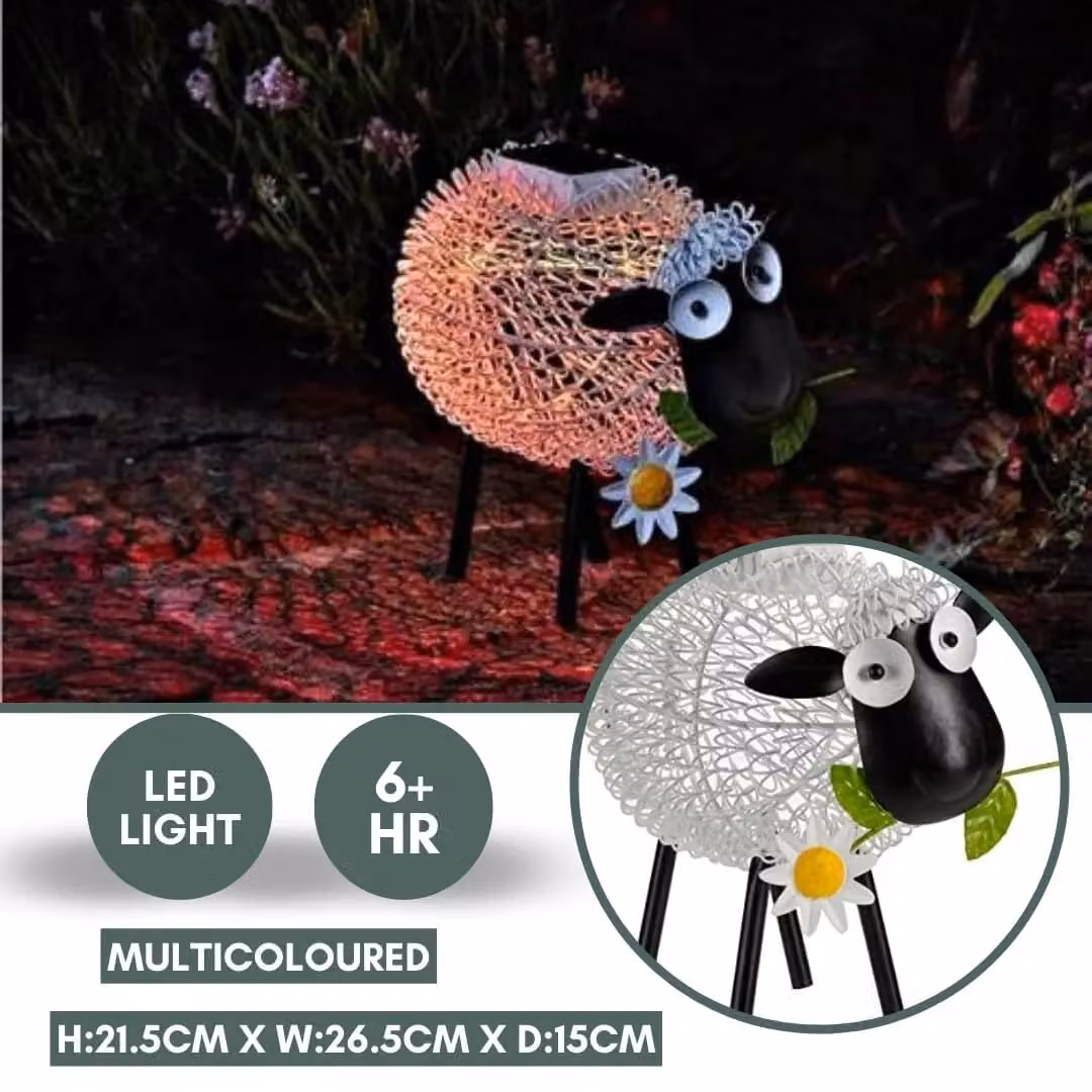 Marco Paul White Metal Solar Silhouette Sheep Ornament – 6