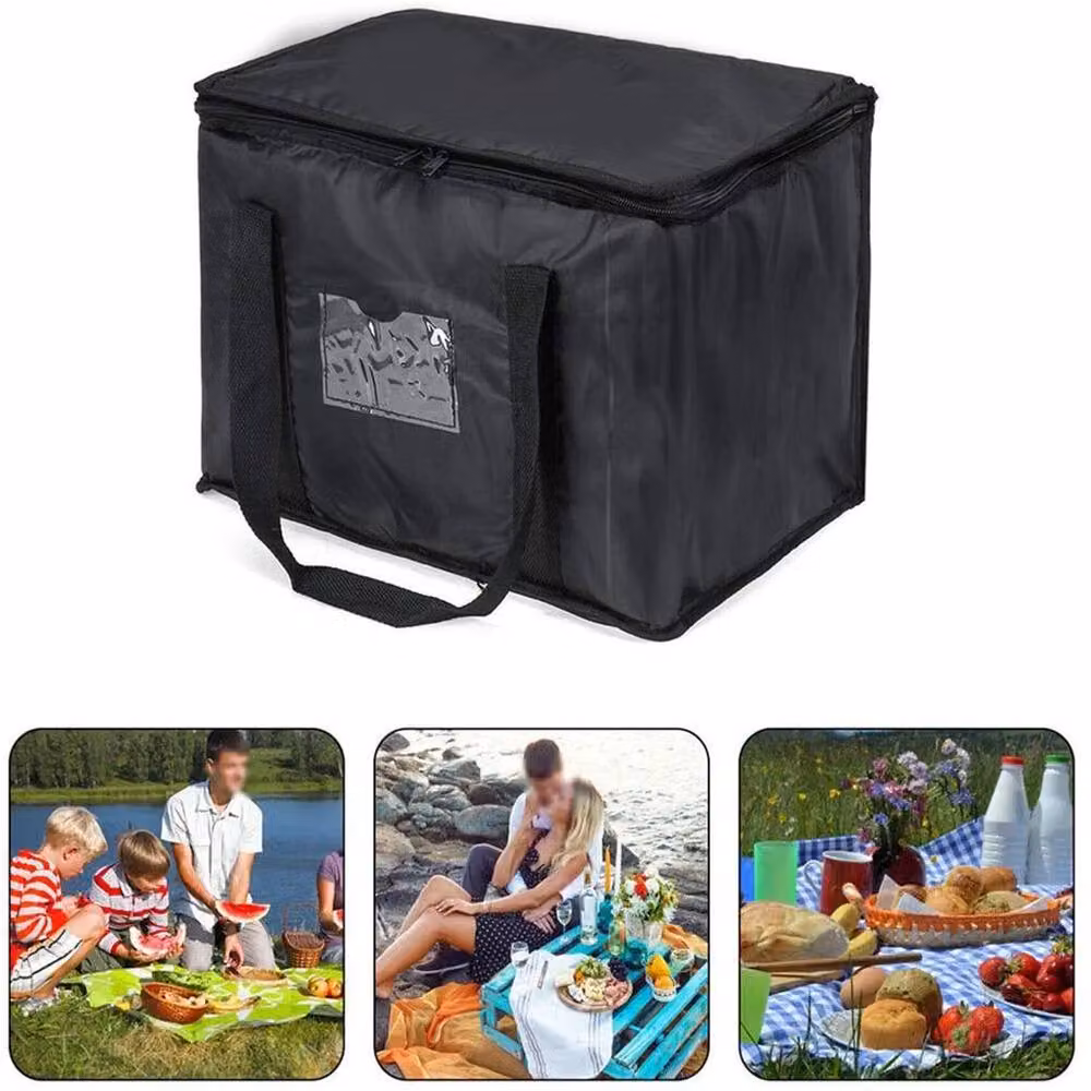NESTLUNE 70L Large Thermal Takeaway Bag for Hot and Cold Food, Black – 3