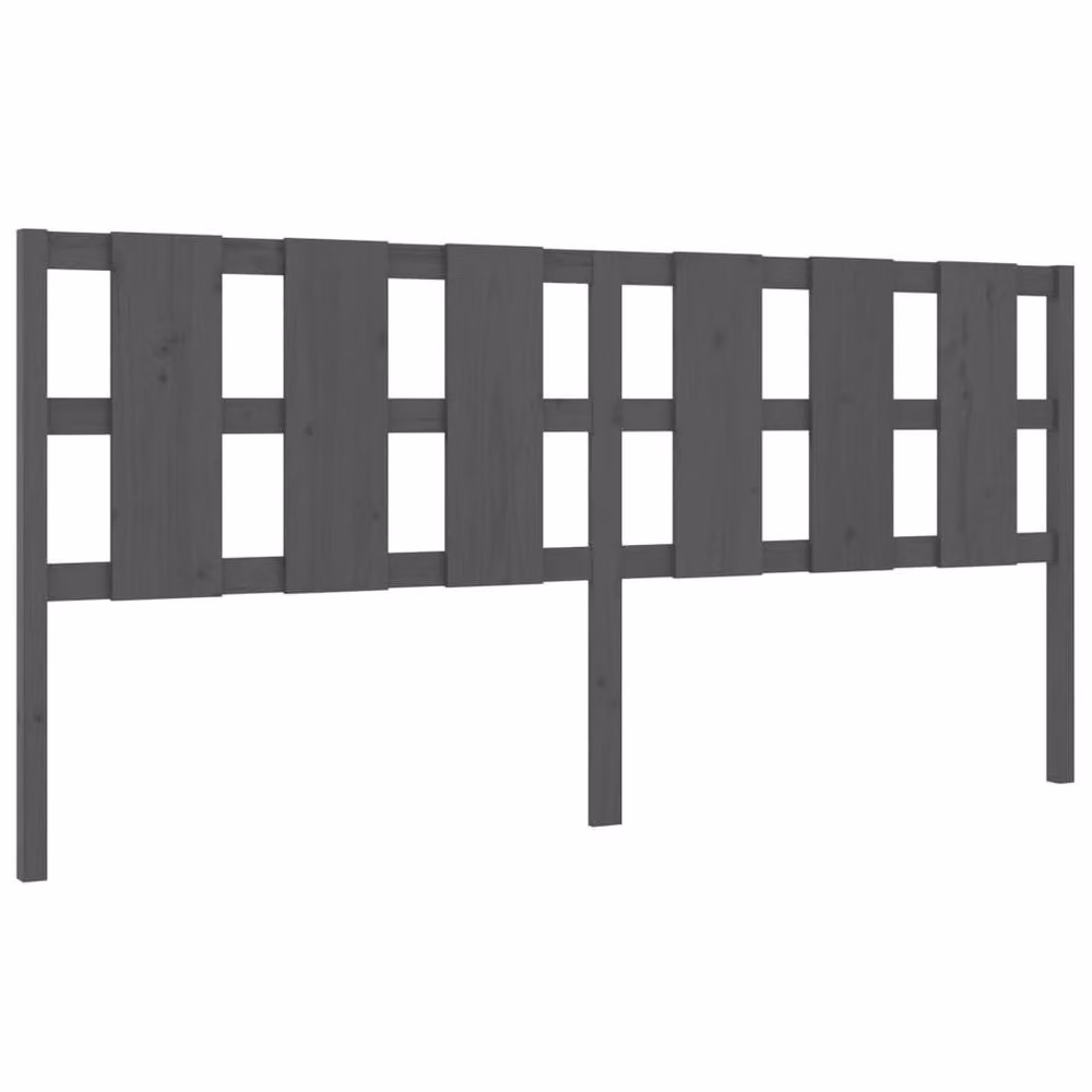 Berkfield Home Beautiful Bed Headboard in Grey Solid Pine Wood, W: 205.5 cm, D: 4 cm, H: 100 cm – 2