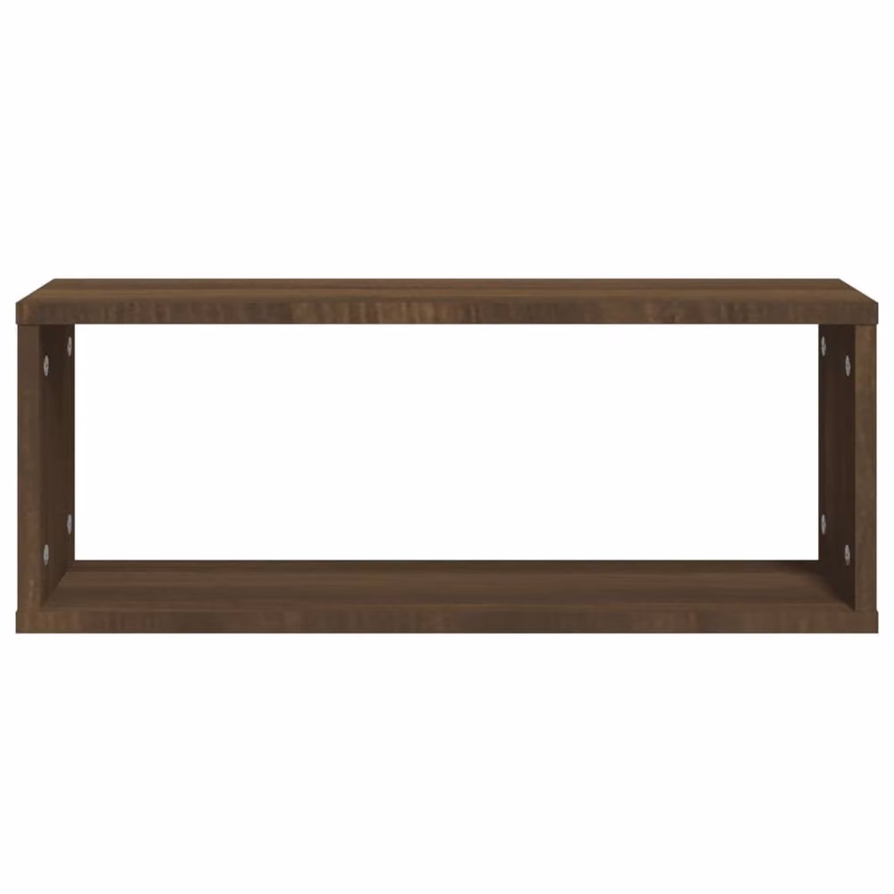 Berkfield Home Wall Mounted Cube Shelves, 6 Piece Set in Brown Oak, W/D/H: 60 x 15 x 23 cm – 3
