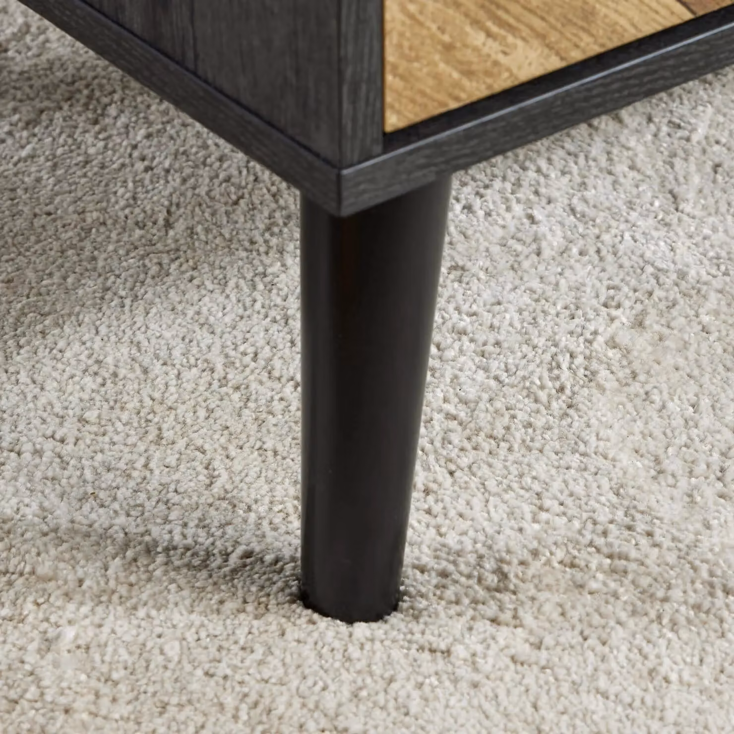 Home Source Mid-Century Rectangular Coffee Table with One Drawer and Open Storage in Black – 3