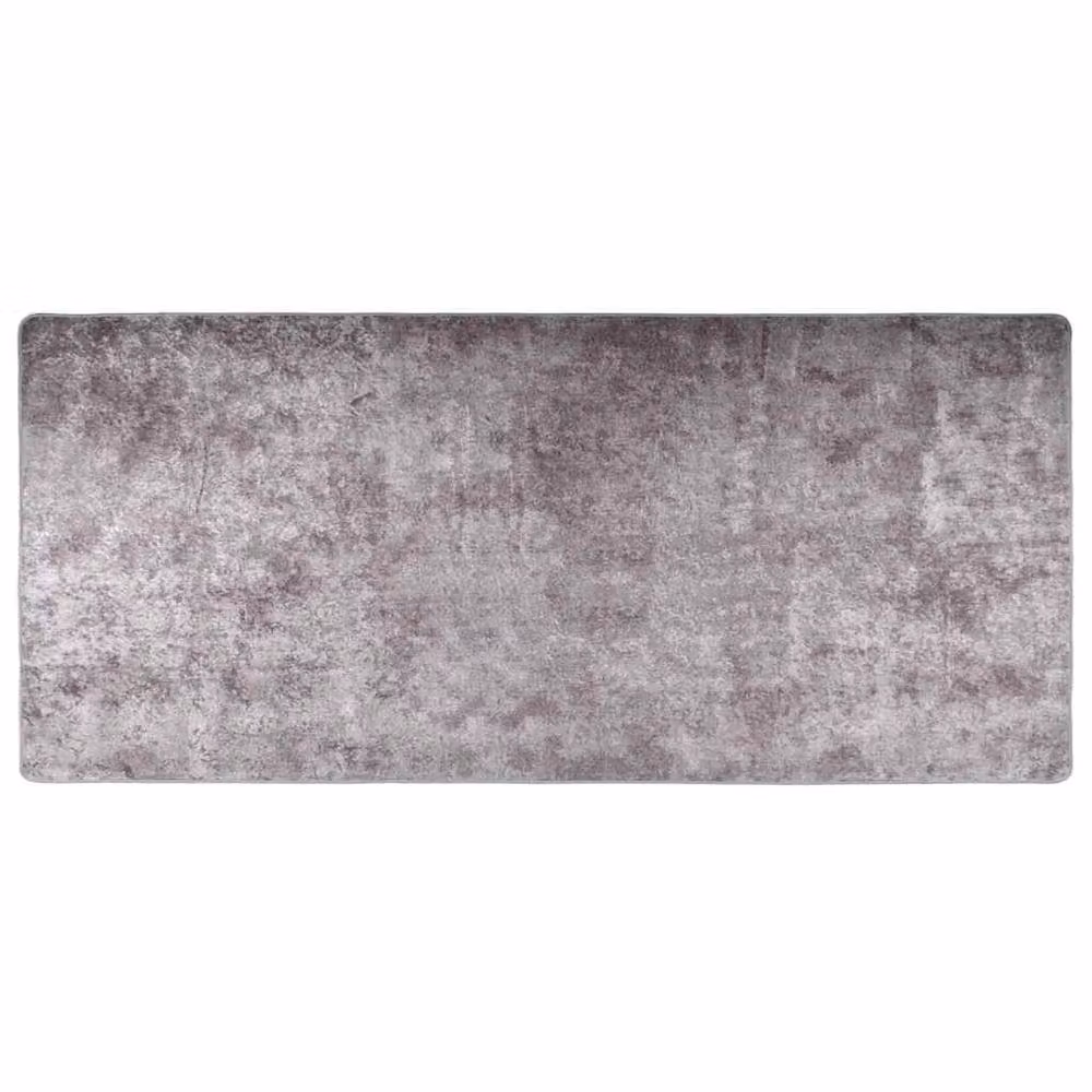 Berkfield Home Grey Abstract Washable Non-Slip Round Rug W: 100 cm – 3