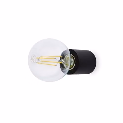Faro 62151 Matt Black Wall Light with Transparent Glass Sphere and E27 Socket