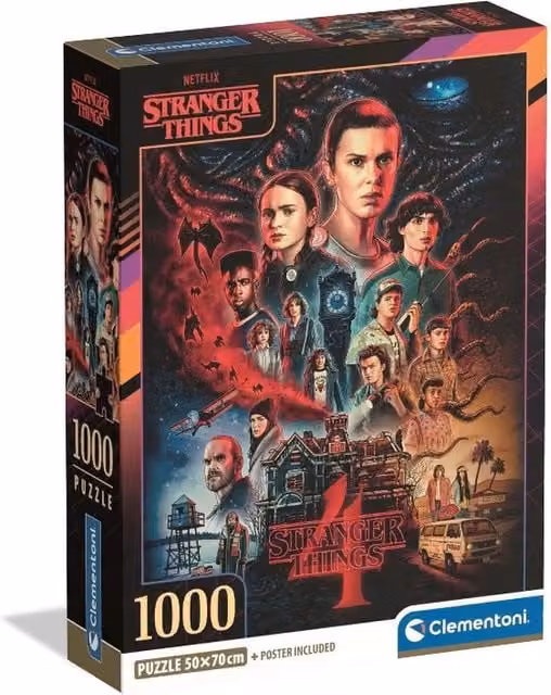 Clementoni Stranger Things 1000 Piece Jigsaw Puzzle, Black and Multicolour