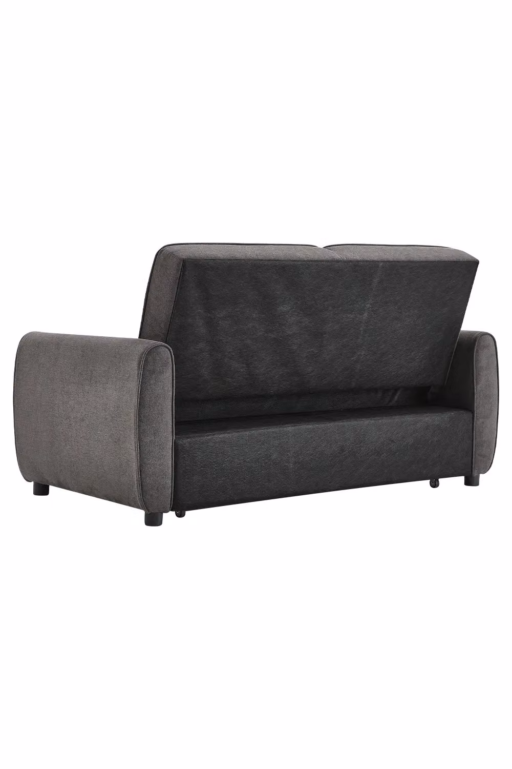 Living and Home 2 Seater Linen Convertible Pull Out Sofa Bed with Scatter Cushions in Dark Grey – 3