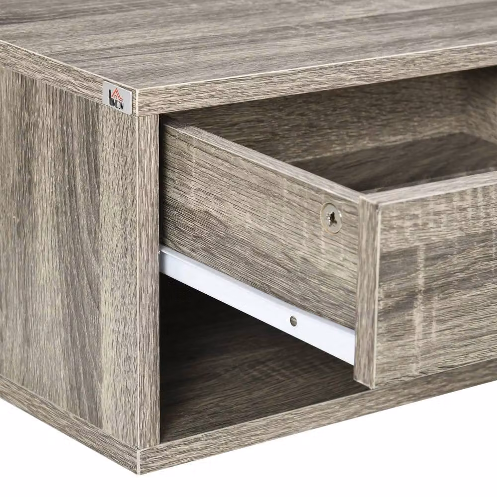 Wyld Haus Rosama Grey Wood Effect Wall Mounted Floating Bedside Tables Set of 2 – 4