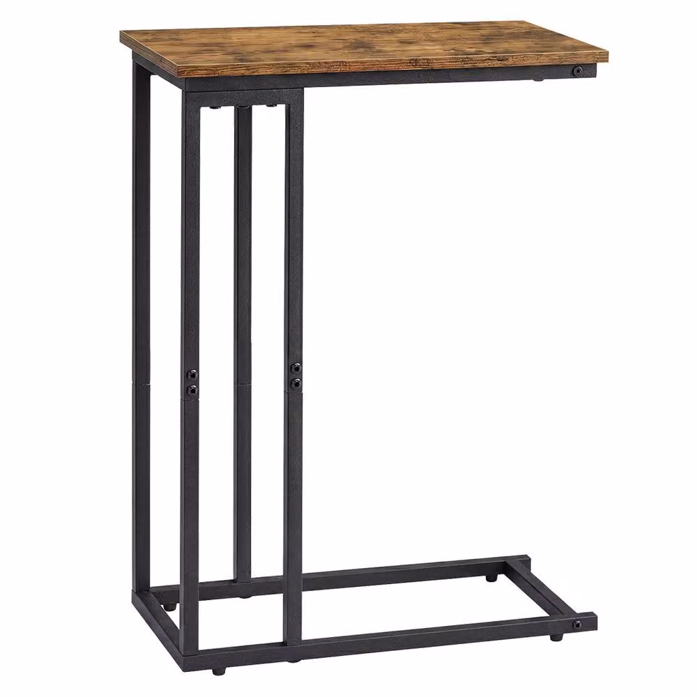 Levede C Shape Side Table in Brown Burnt Finish – 2