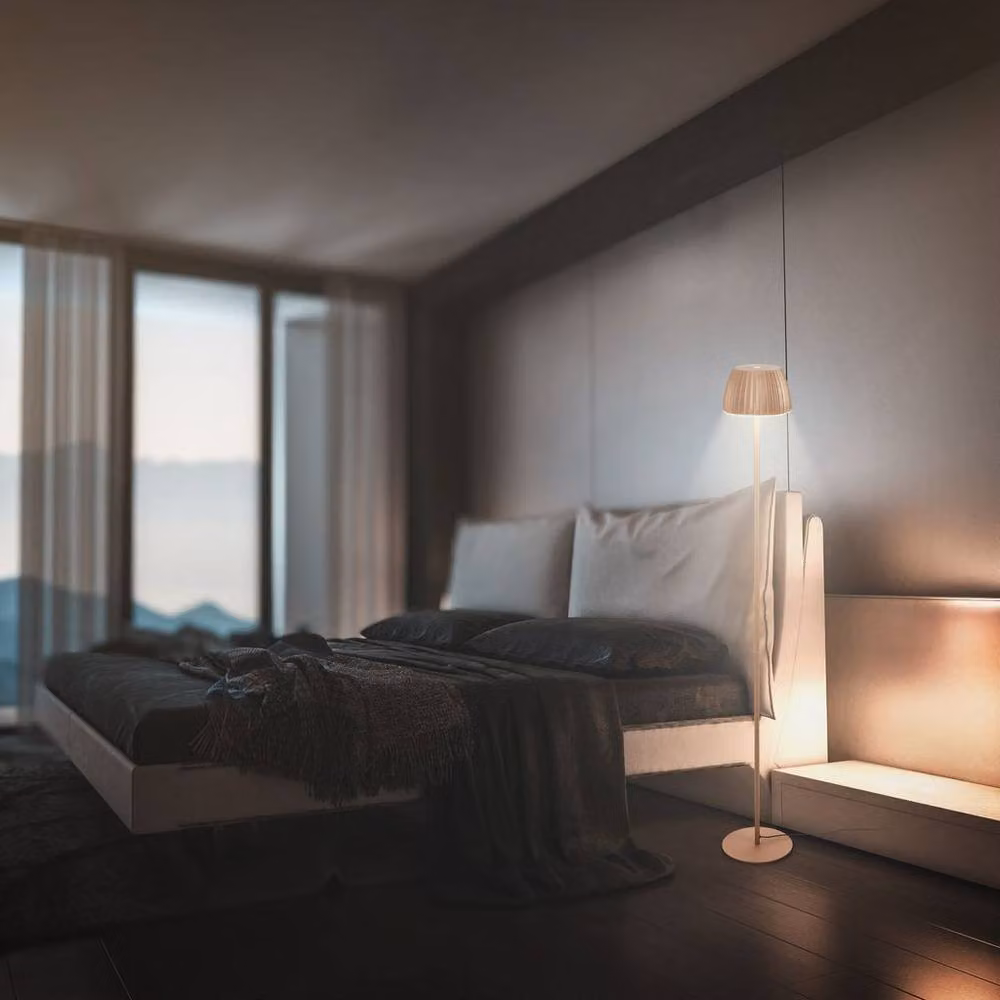 Briloner LED Floor Lamp in Brown, Dimmable Warm White Reading Light with USB-C, Height: 124 cm – 5