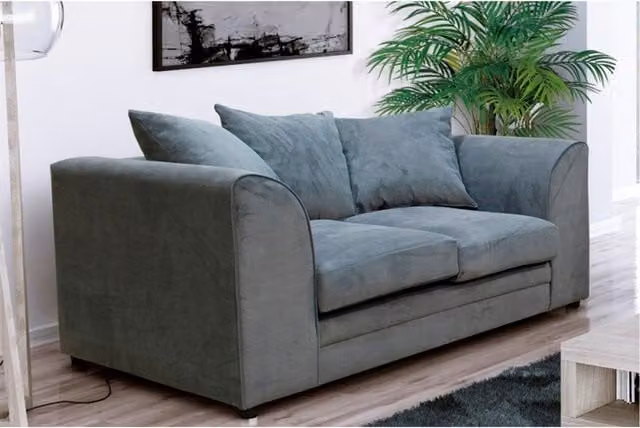 Kaspo Modern Fabric 3 and 2 Seater Sofa Set in Grey with Scatter Cushions