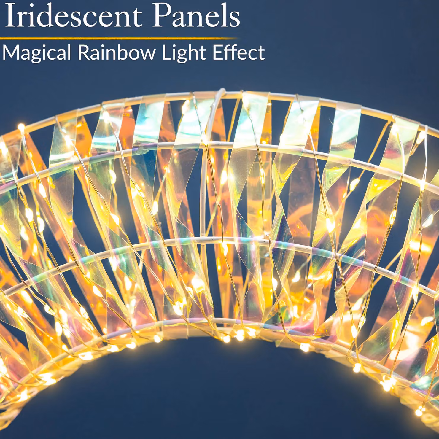 Christow Iridescent Light Up Christmas Wreath with Warm White LED, Diameter: 38 cm – 3
