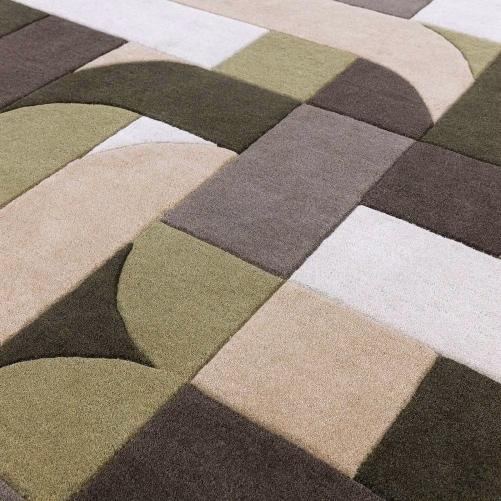 The Rug Shop UK Green Handmade Modern Geometric Abstract Easy To Clean Area Rug W: 160 cm, D: 230 cm – 2