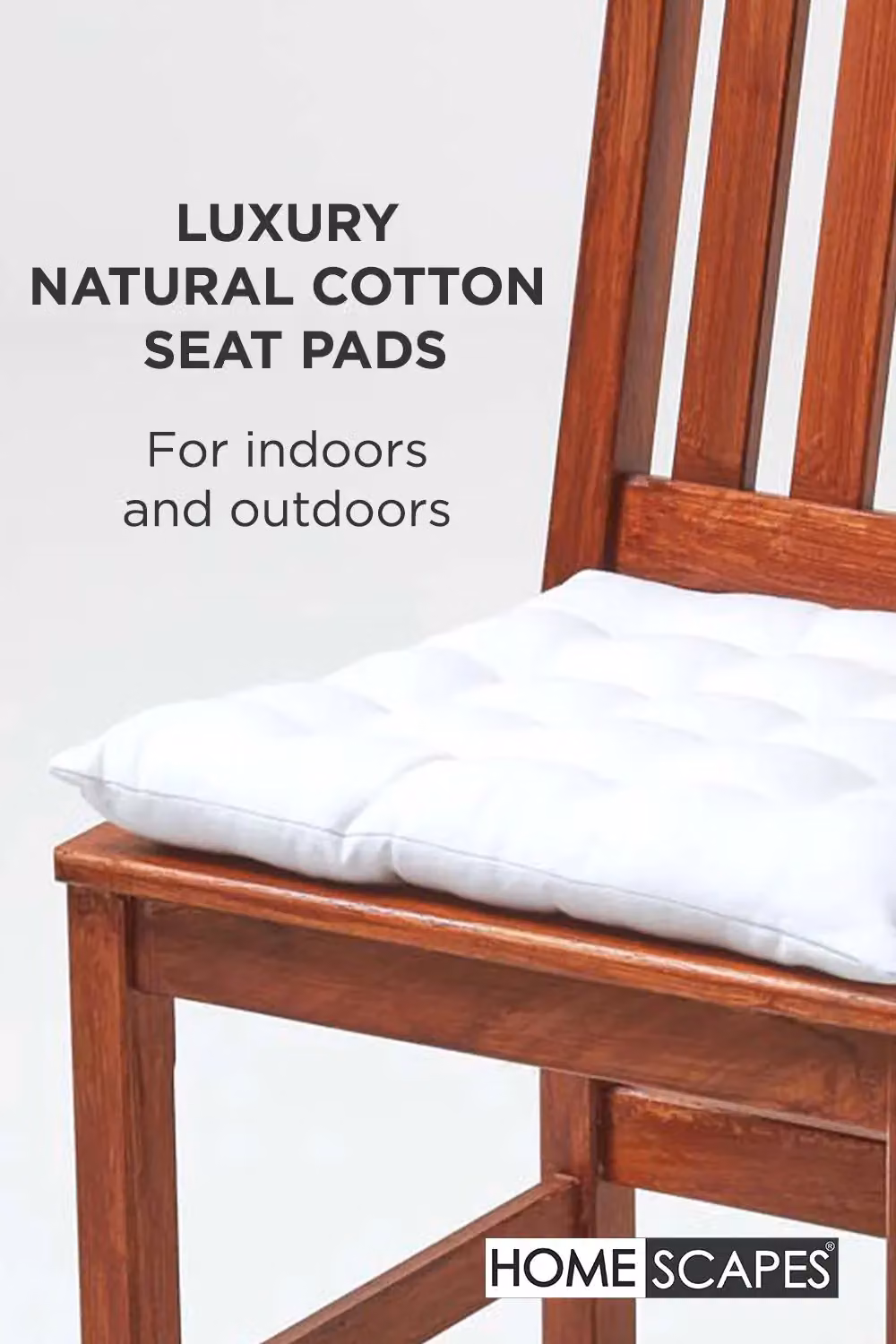 Homescapes Luxury Cotton Seat Pad in White, W/D/H: 40 x 40 x 4 cm – 2