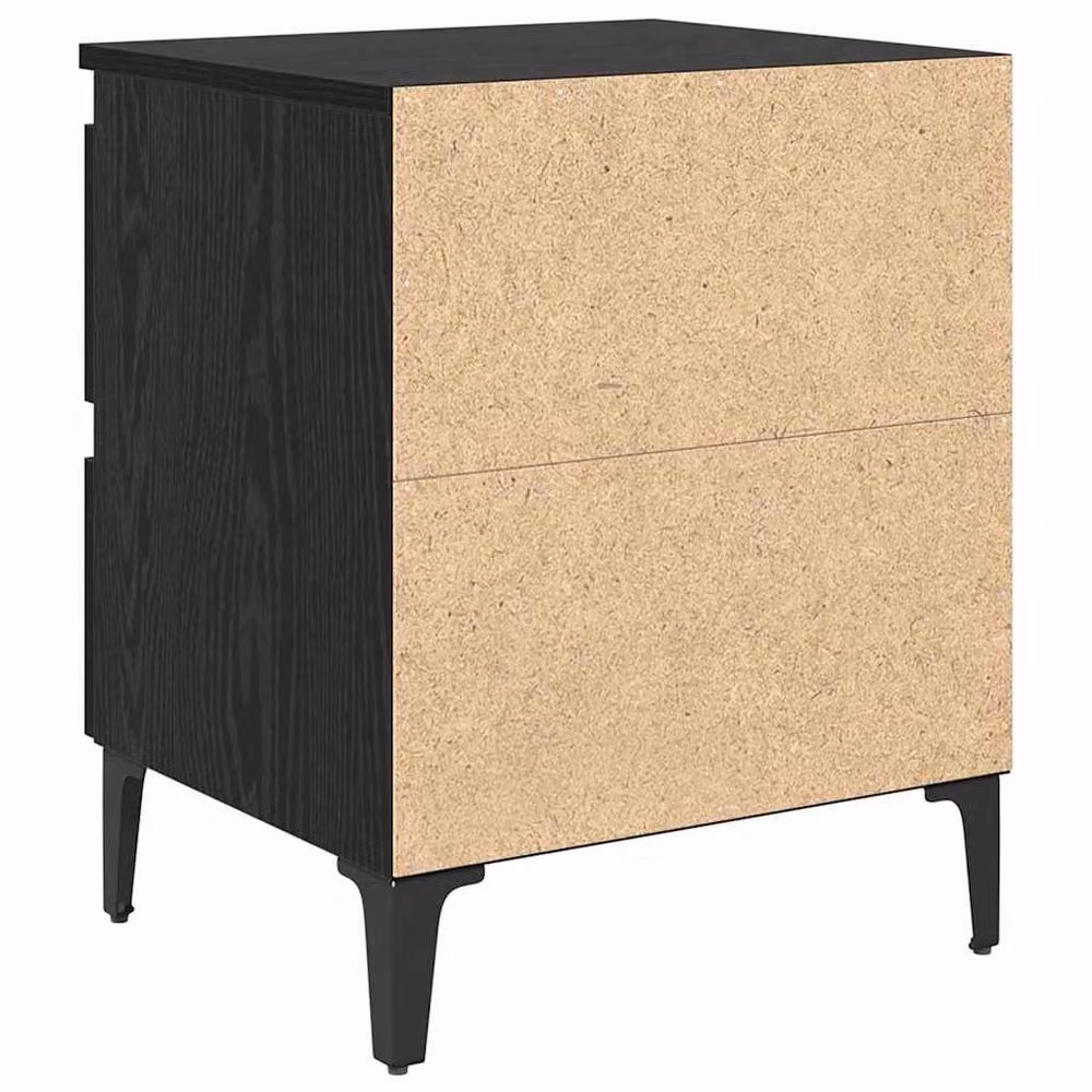 Berkfield Home Set of 2 Black Oak Bedside Cabinets, W: 40 cm, D: 35 cm, H: 50 cm – 6