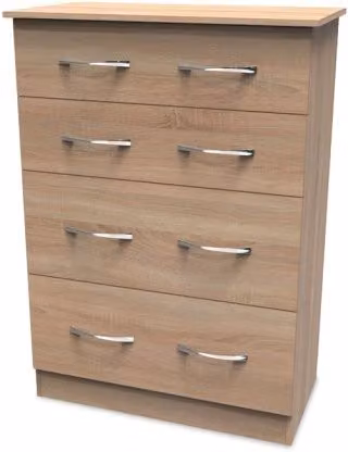 Welcome Furniture Avon 4 Drawer Deep Chest of Drawers in Brown