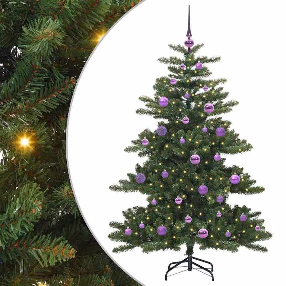 Berkfield Home Elegant Green Artificial Hinged Christmas Tree with 150 LEDs, Height: 150 cm – 3