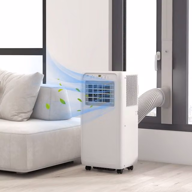 HOMCOM 9000 BTU Monobloc Portable Dehumidifier, 950W, White