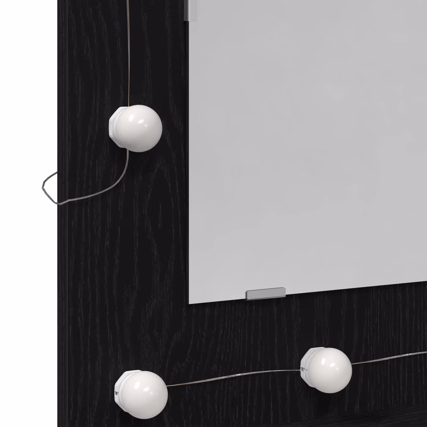Berkfield Home Black Oak Wood Vanity Unit with Medium Mirror – 7